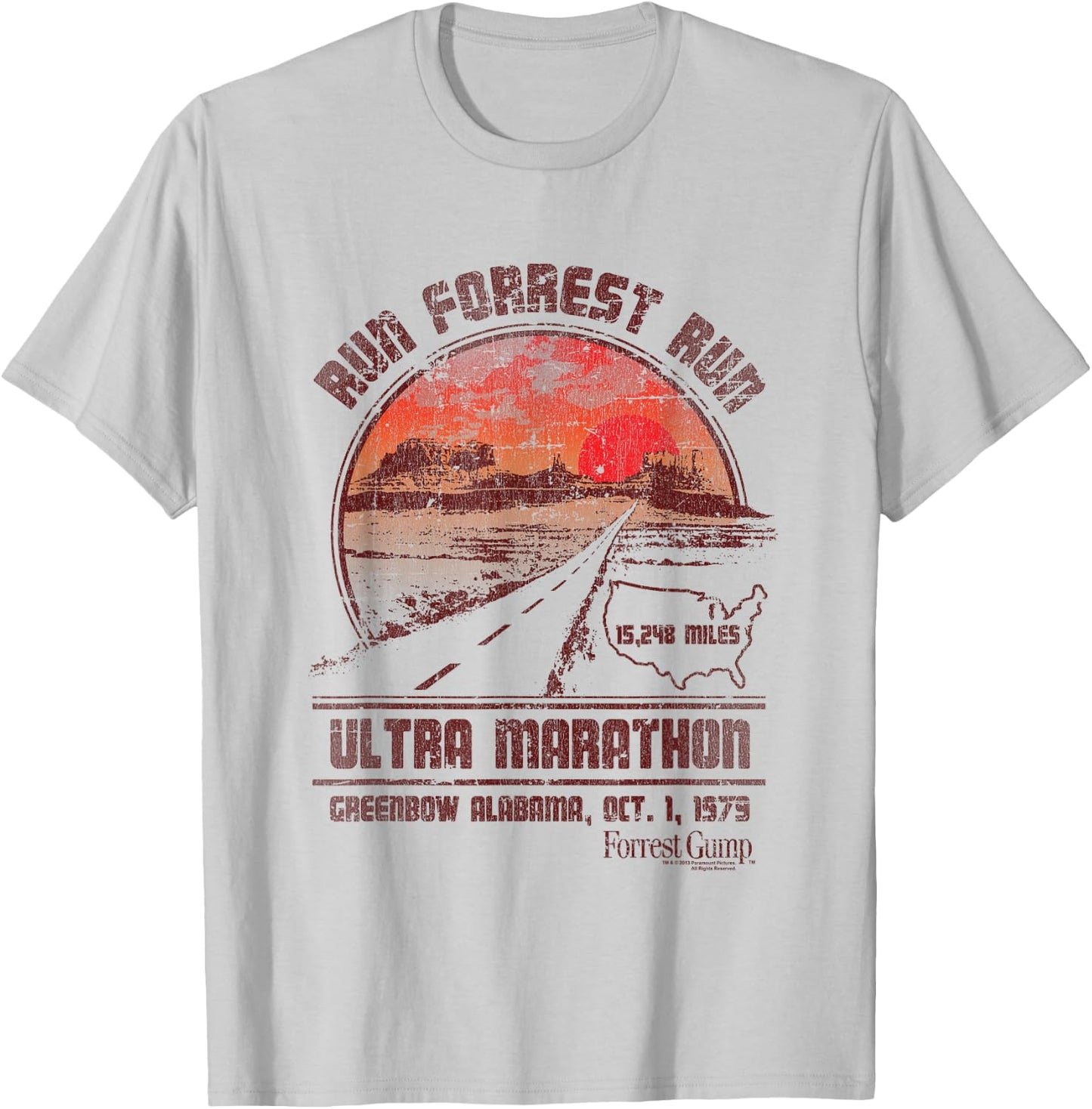 Forrest Gump Ultra Marathon T-Shirt - T-Shirt | Ash