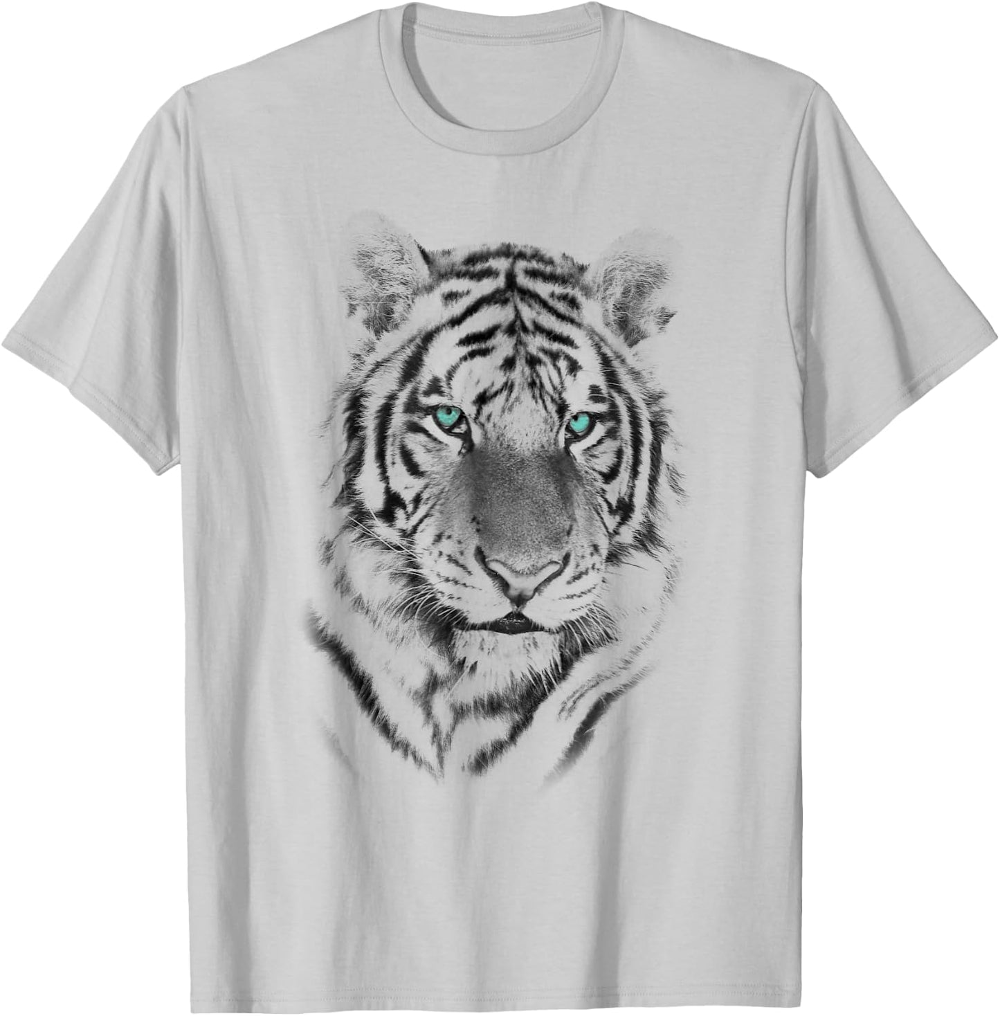 Tiger Face Black Print for Animal lover T-Shirt - T-Shirt | Ash