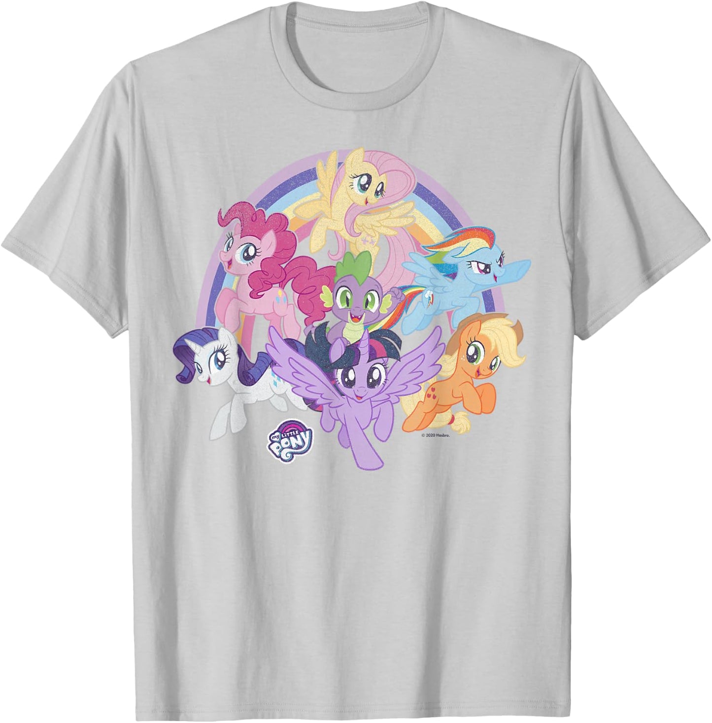 My Little Pony: Friendship is Magic Rainbow Pony Group Shot T-Shirt - T-Shirt | Ash