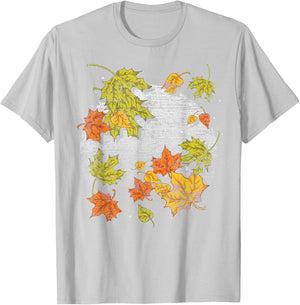 Fall Autumn Leaves Thanksgiving Nature Botanical Fall T-Shirt - T-Shirt | Ash