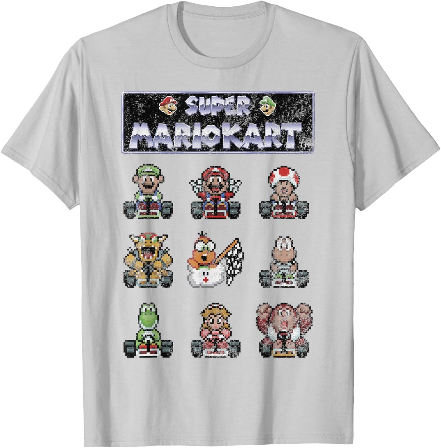 Mario Kart Retro Nintendo 64 Racers Graphic T-Shirt - T-Shirt | Ash