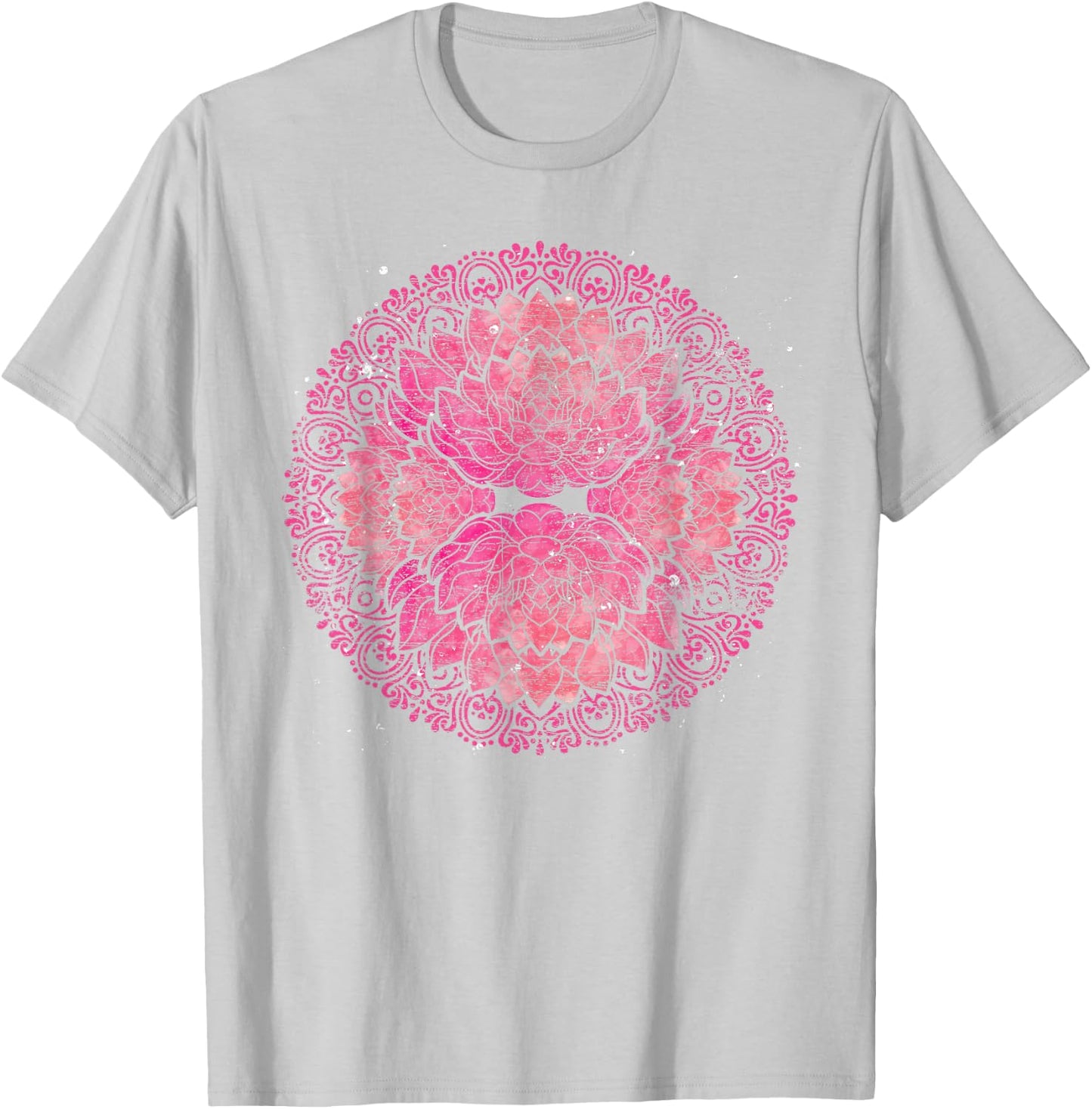 Yoga Flow Meditation Prana Art Flower Blossom Mandala Lotus T-Shirt - T-Shirt | Ash