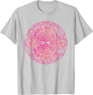 Yoga Flow Meditation Prana Art Flower Blossom Mandala Lotus T-Shirt - T-Shirt | Ash