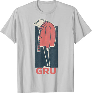 Despicable Me Minions Gru Side View Graphic T-Shirt - T-Shirt | Ash
