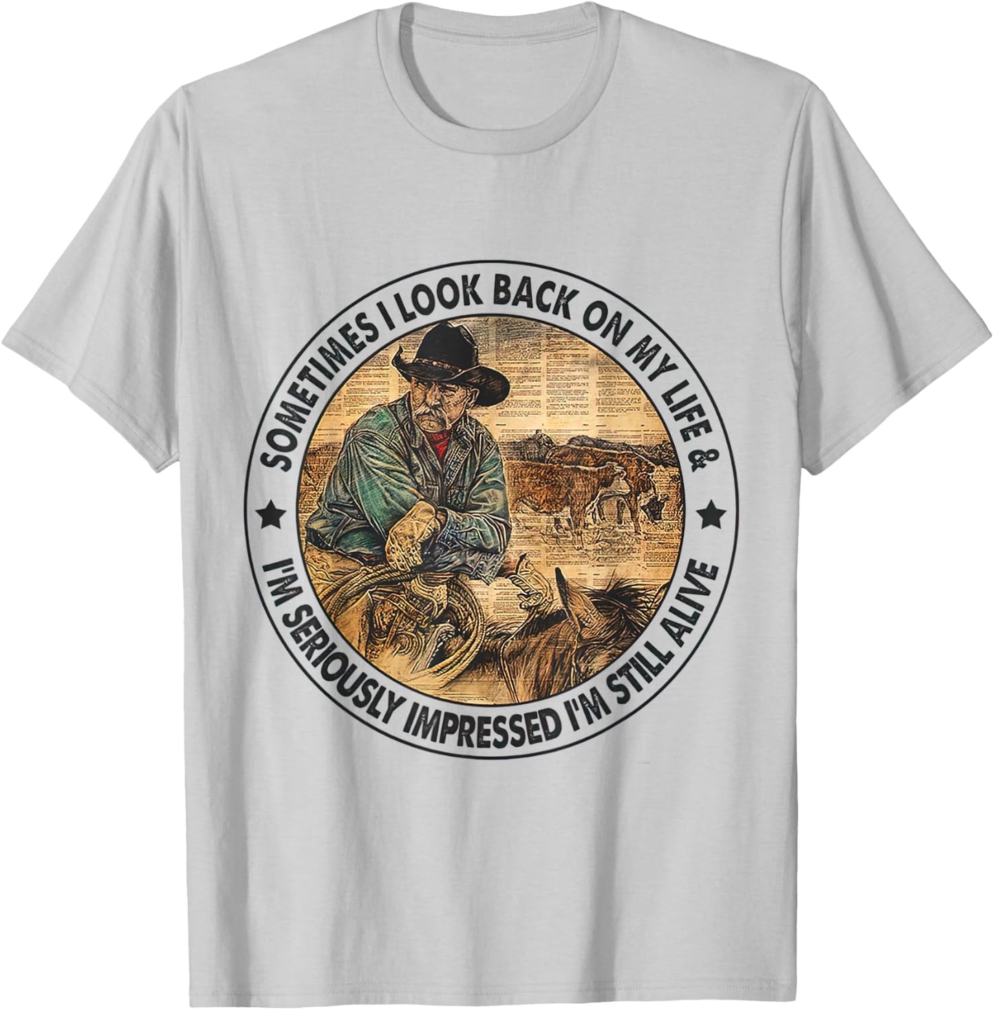 Sometimes I look back on my life I'm seriously impressed T-Shirt - T-Shirt | Ash
