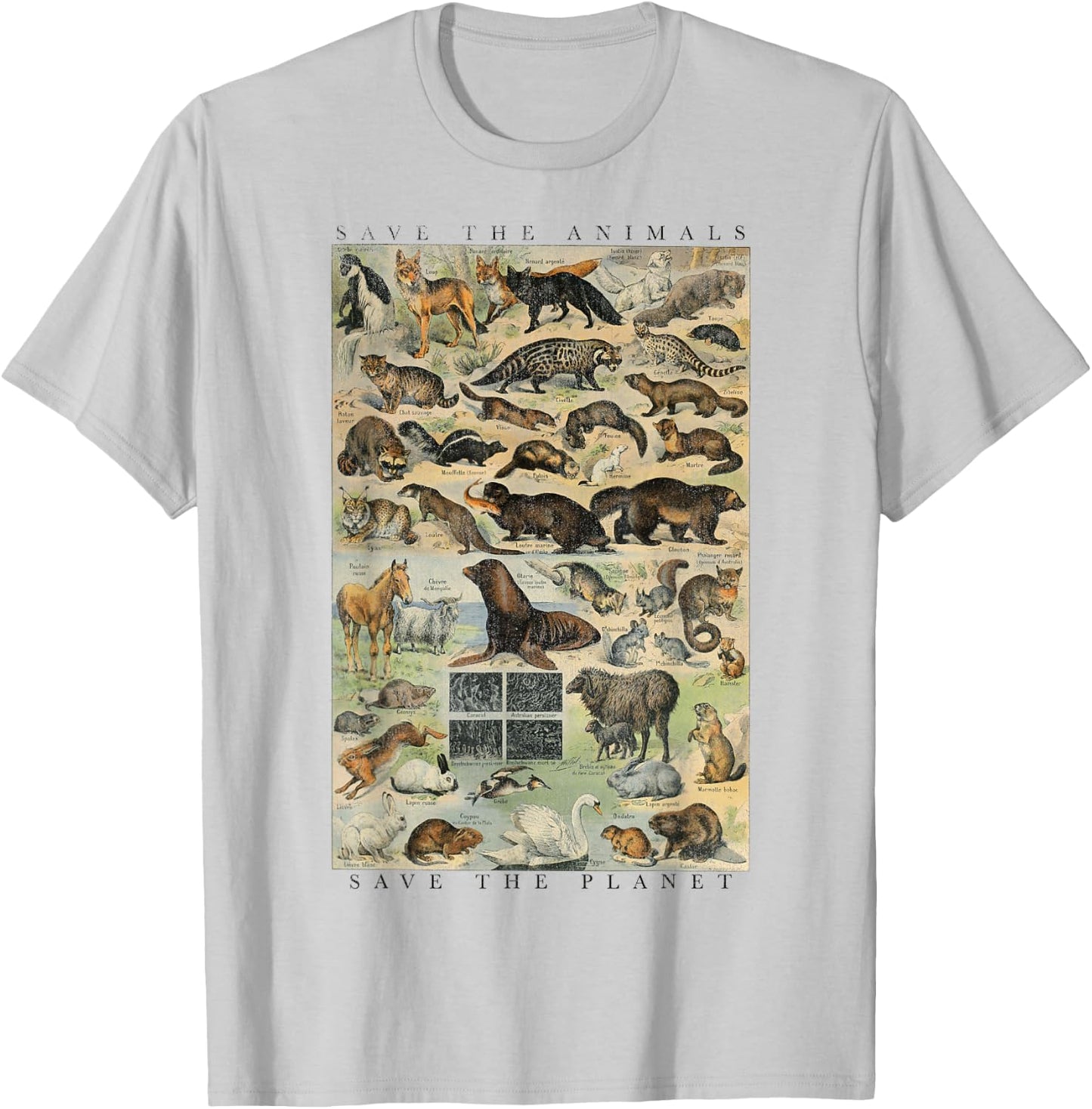 Trendy Save The Animals Save The Planet T-Shirt - T-Shirt | Ash