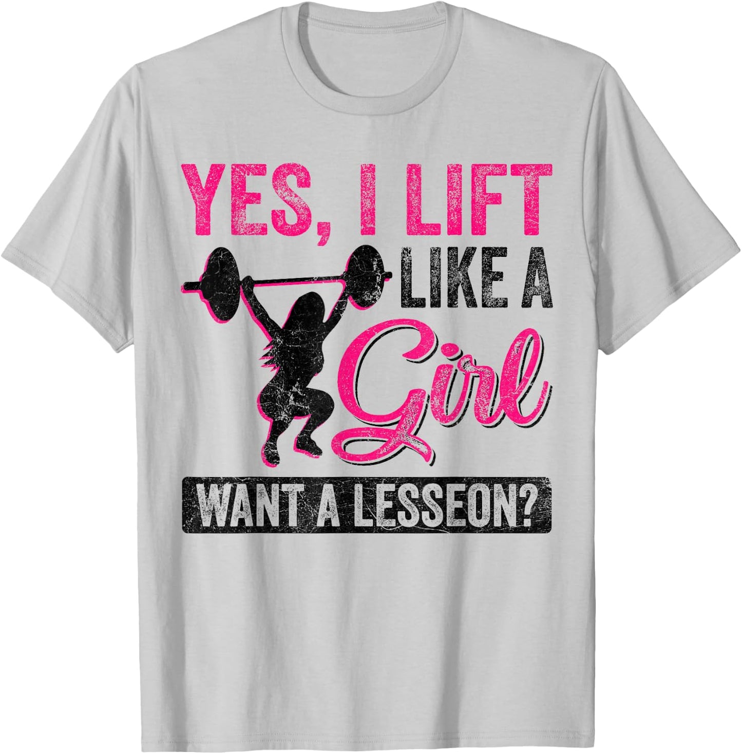 Funny Powerlifting Women Squat Bench Deadlift Girls Gym T-Shirt - T-Shirt | Ash