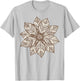 Brown & White Mandala Flower Yoga Sacred Mantra Geometry T-Shirt - T-Shirt | Ash