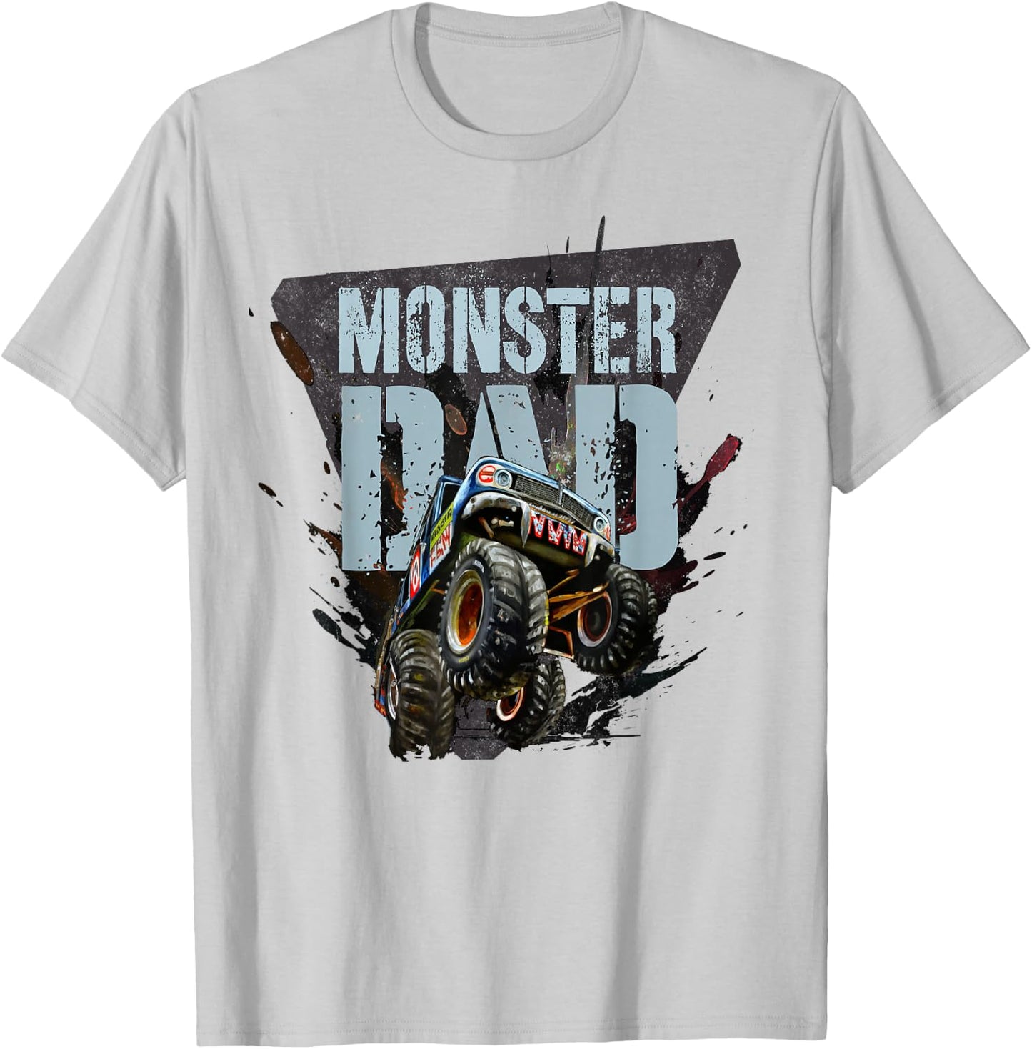 Vintage MONSTER Truck DAD Party Daddy of the Birthday Boy T-Shirt - T-Shirt | Ash