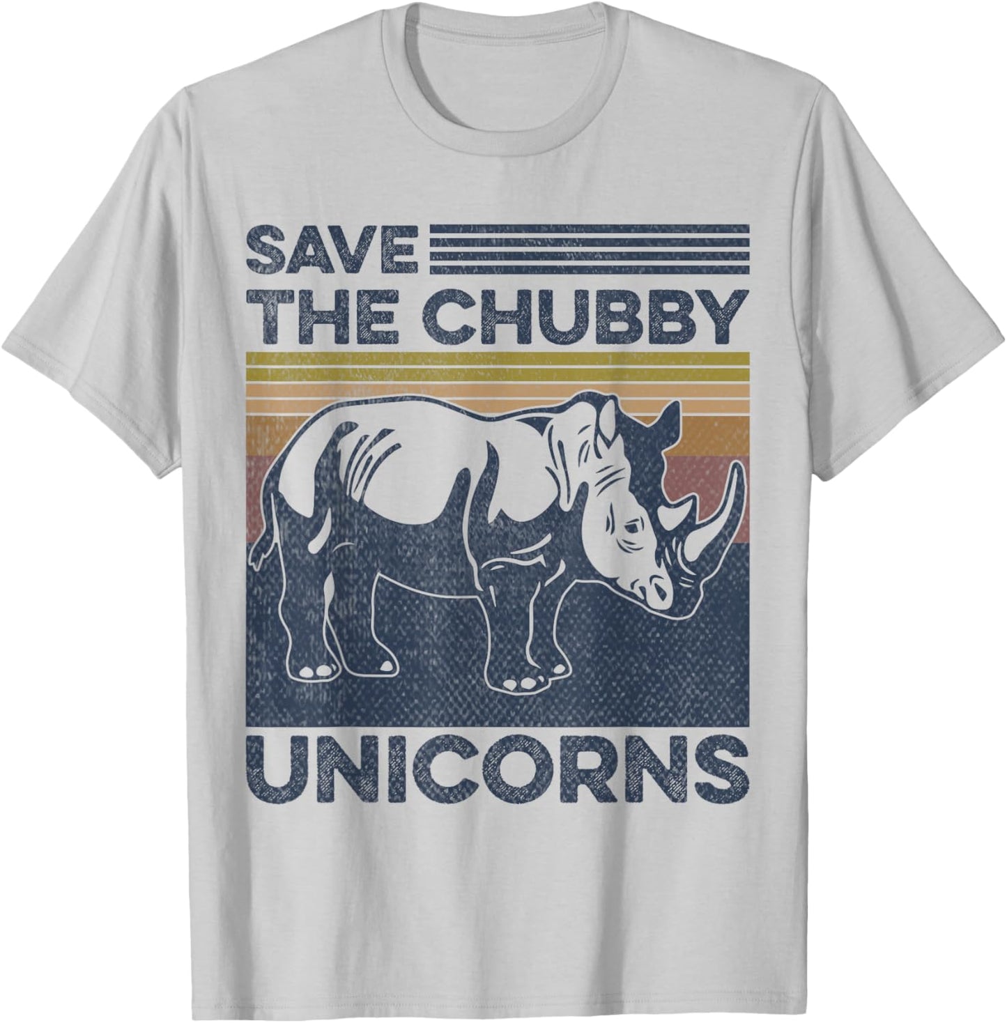Save the Chubby Unicorns Rhinoceros Animal Lovers T-Shirt - T-Shirt | Ash