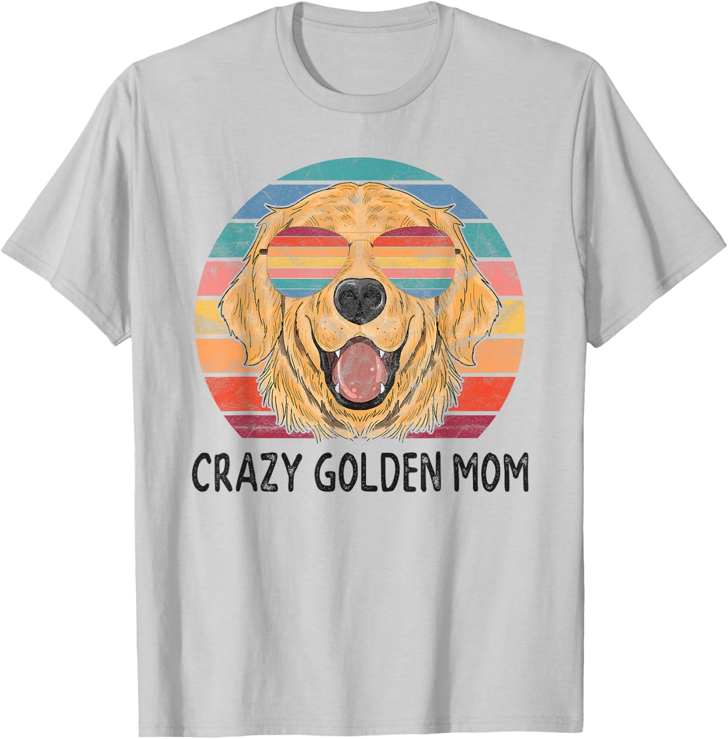 Golden Retriever Dog Mom Gifts Crazy Golden Dog Mom T-Shirt - T-Shirt | Ash