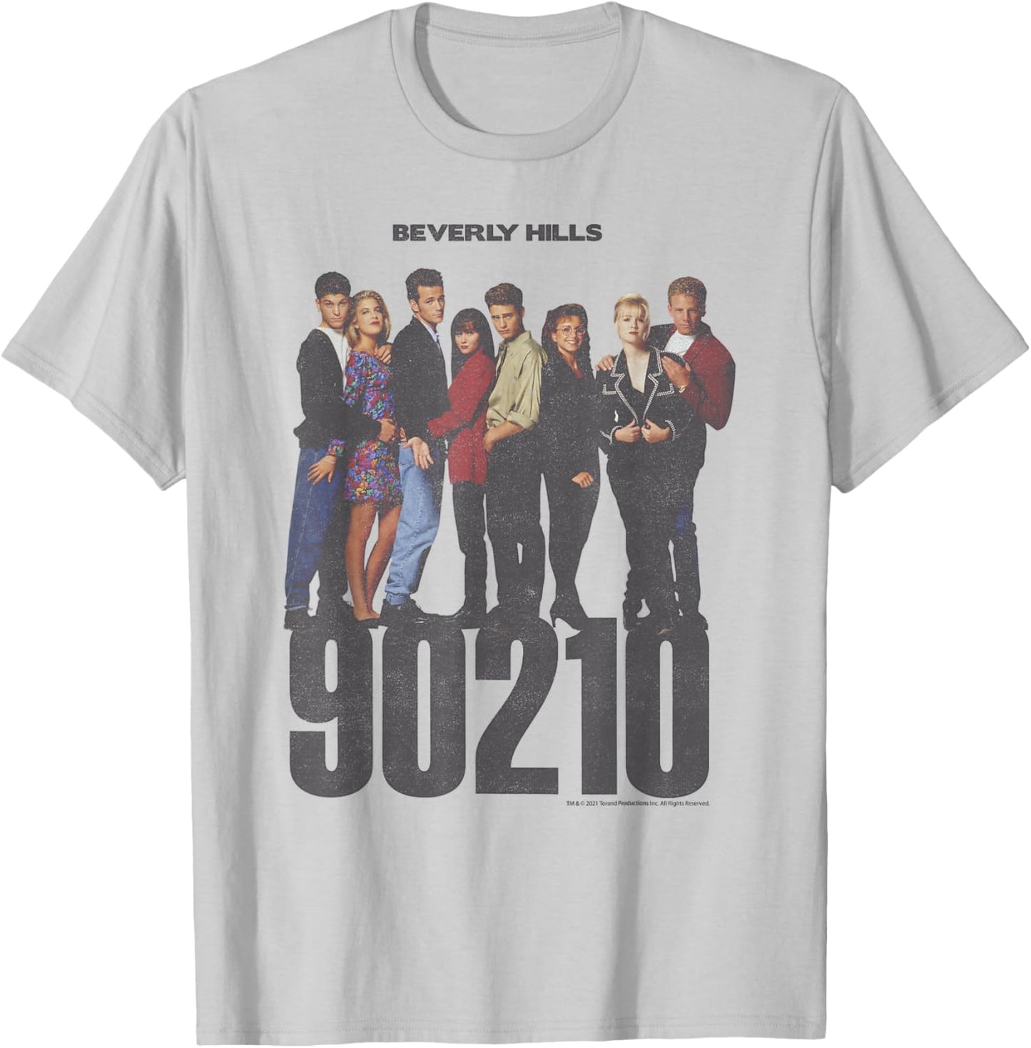 Beverly Hills 90210 Group Shot Cast Line Up T-Shirt - T-Shirt | Ash
