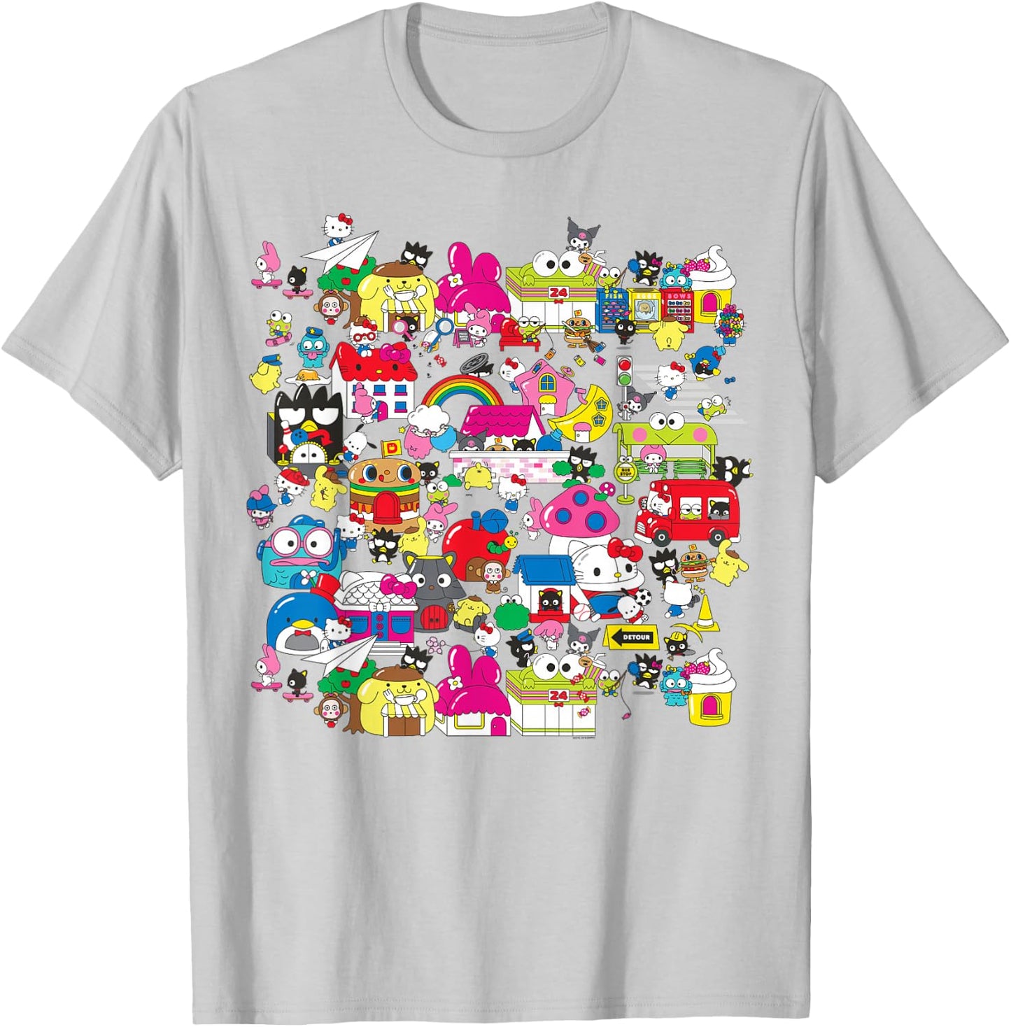 Hello Sanrio Hello Kitty City Scene Shirt T-Shirt - T-Shirt | Ash