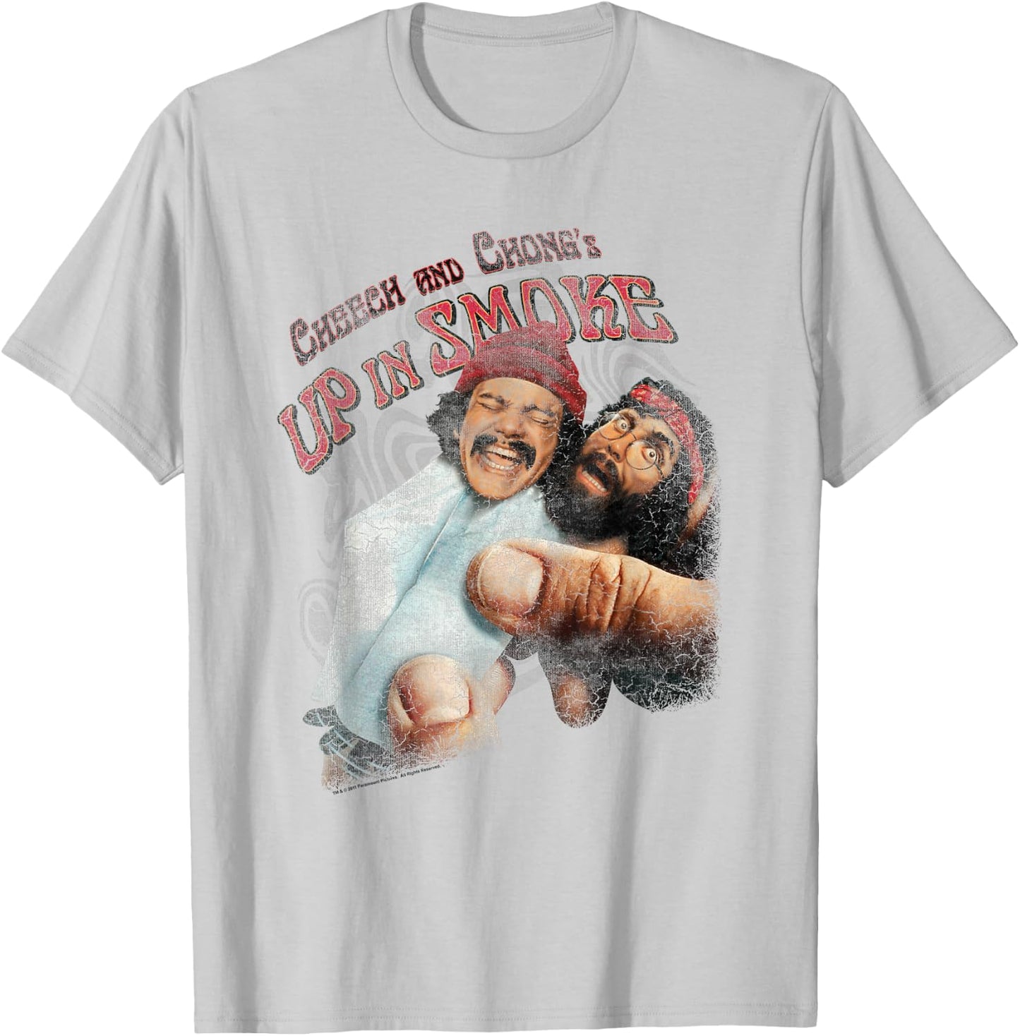 Up in Smoke Cheech and Chong Rolled Up T-Shirt - T-Shirt | Ash