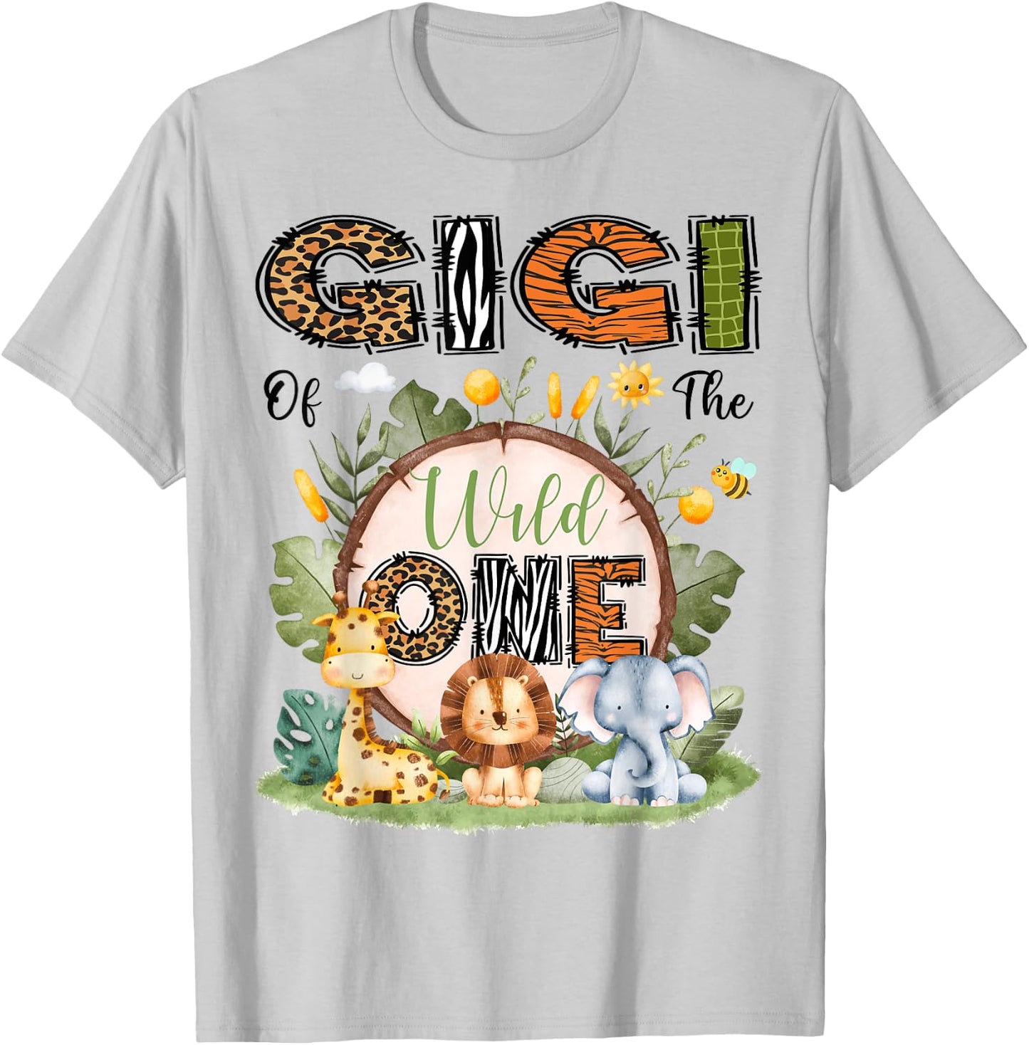 Gigi Of The Wild One 1St Birthday Boy Safari Jungle T-Shirt - T-Shirt | Ash