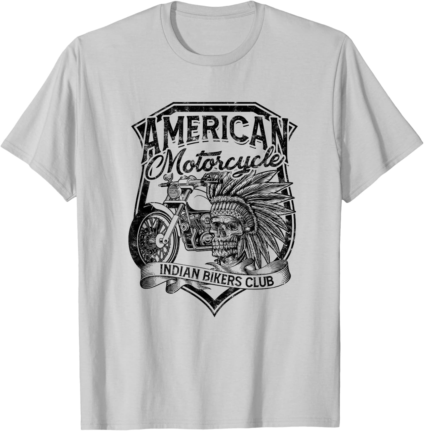 American Motorcycle Indian bikers club - Native american T-Shirt - T-Shirt | Ash