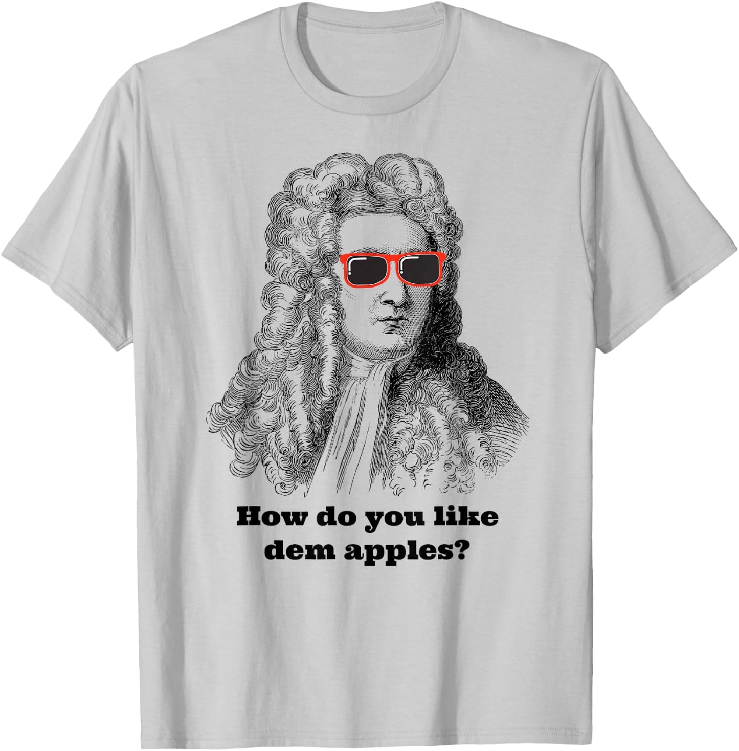 Sir Isaac Newton Funny Apple Gravity T-Shirt - T-Shirt | Ash