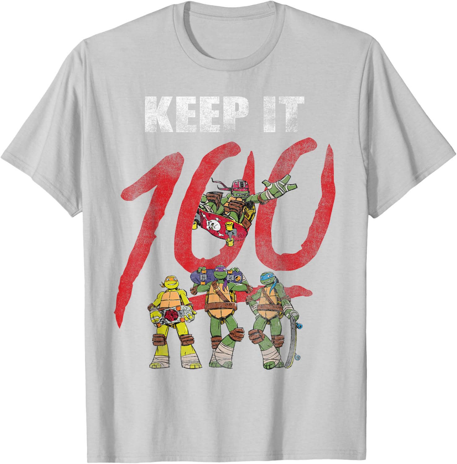 Teenage Mutant Ninja Turtles Keep It 100 T-Shirt - T-Shirt | Ash
