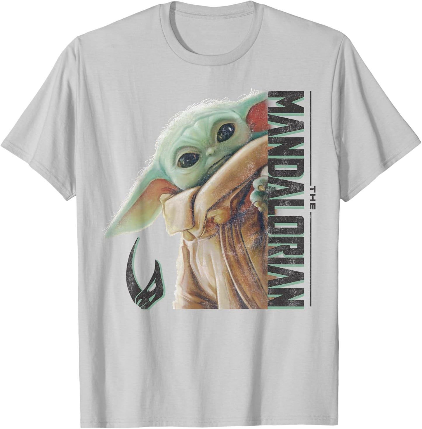 Star Wars: The Mandalorian Grogu Vertical Logo T-Shirt - T-Shirt | Ash