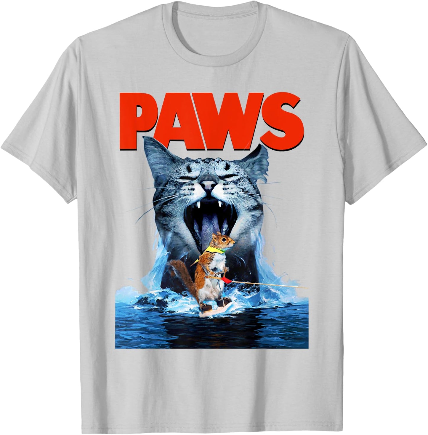Paws Cat Lover, Horror Movie Parody T Shirt T-Shirt - T-Shirt | Ash