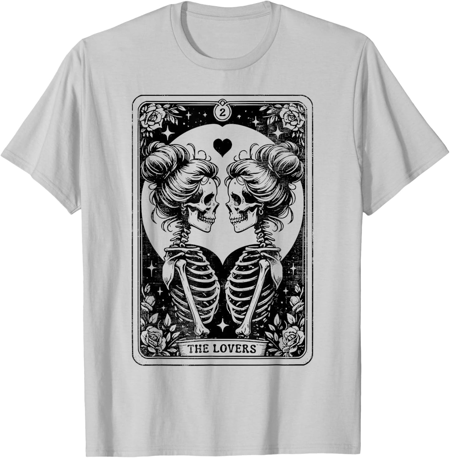 Gay Pride LGBT Tarot Card LGBTQ Skeleton Lesbian Queer Ally T-Shirt - T-Shirt | Ash