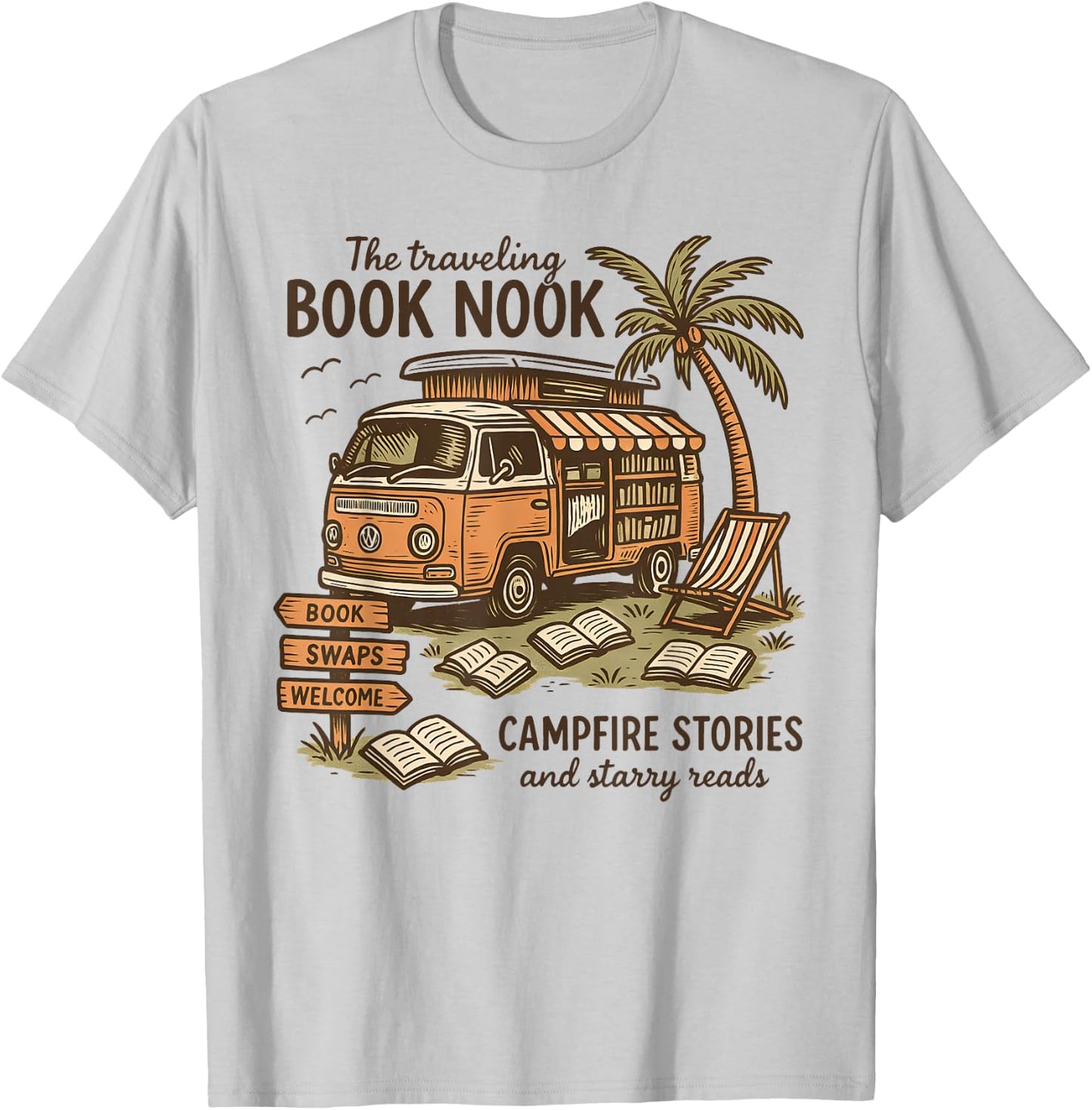Stories And Starry Read T-Shirt - T-Shirt | Ash