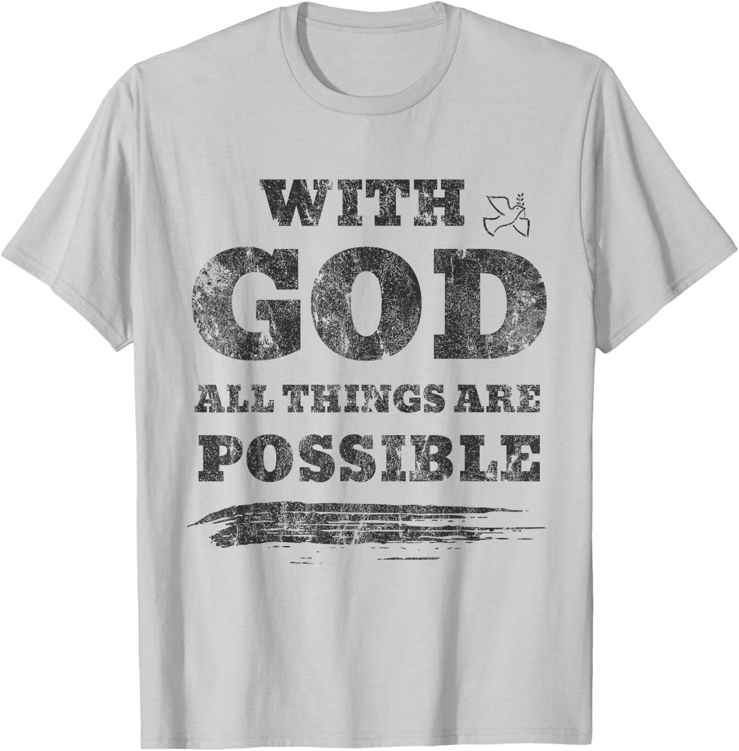 With God All Things Are Possible Retro Vintage T-Shirt - T-Shirt | Ash