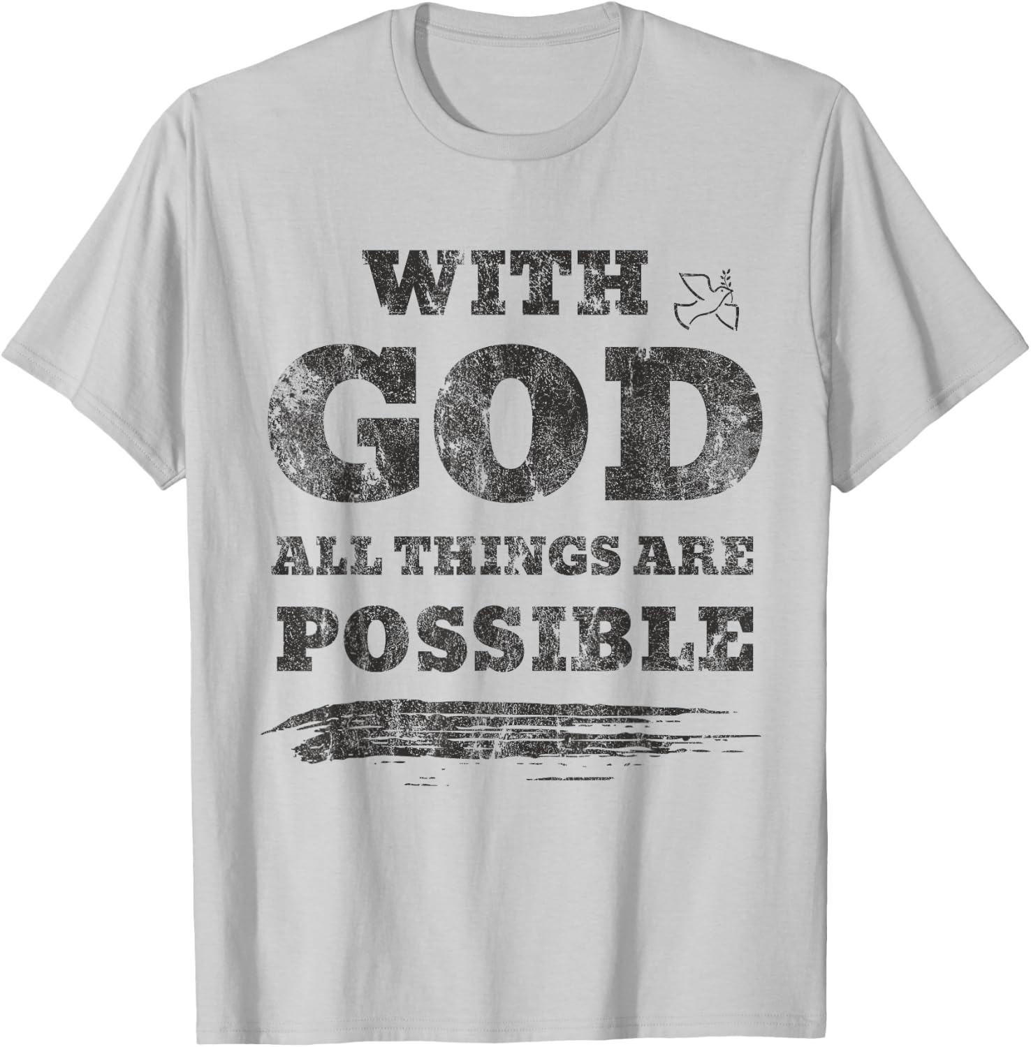 With God All Things Are Possible Retro Vintage T-Shirt - T-Shirt | Ash