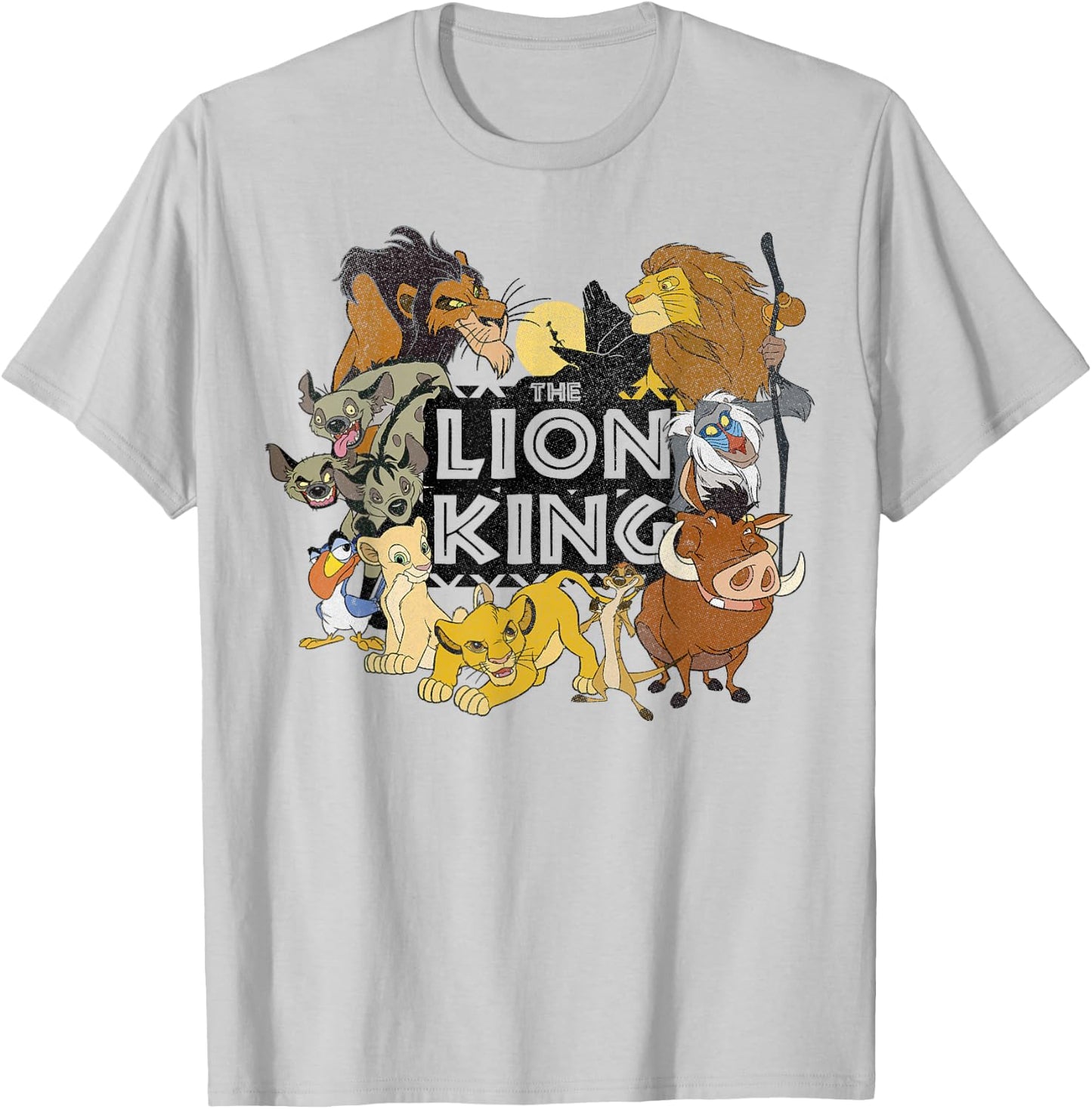 Disney Lion King Group Shot Retro Movie Logo Poster T-Shirt - T-Shirt | Ash