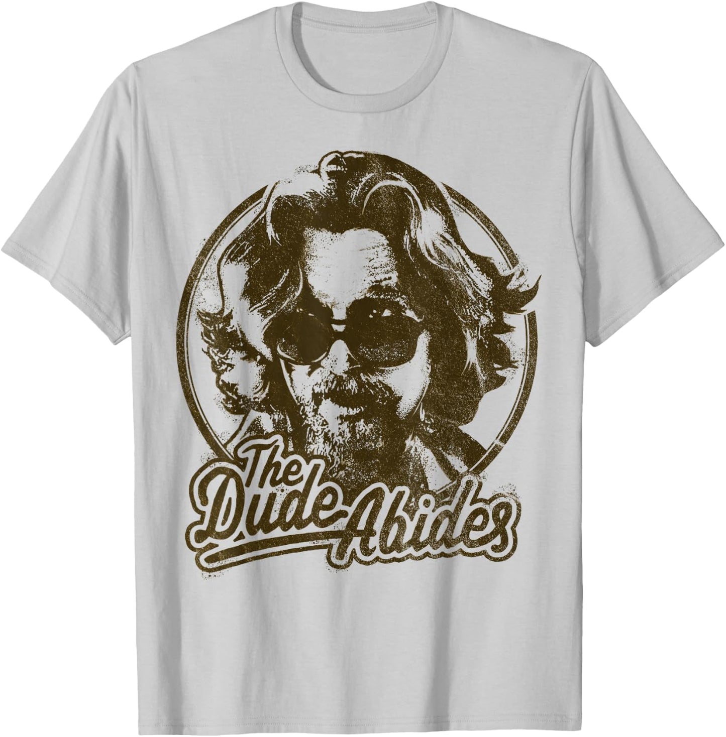 Big Lebowski The Dude Abides Negative Head Shot Portrait T-Shirt - T-Shirt | Ash