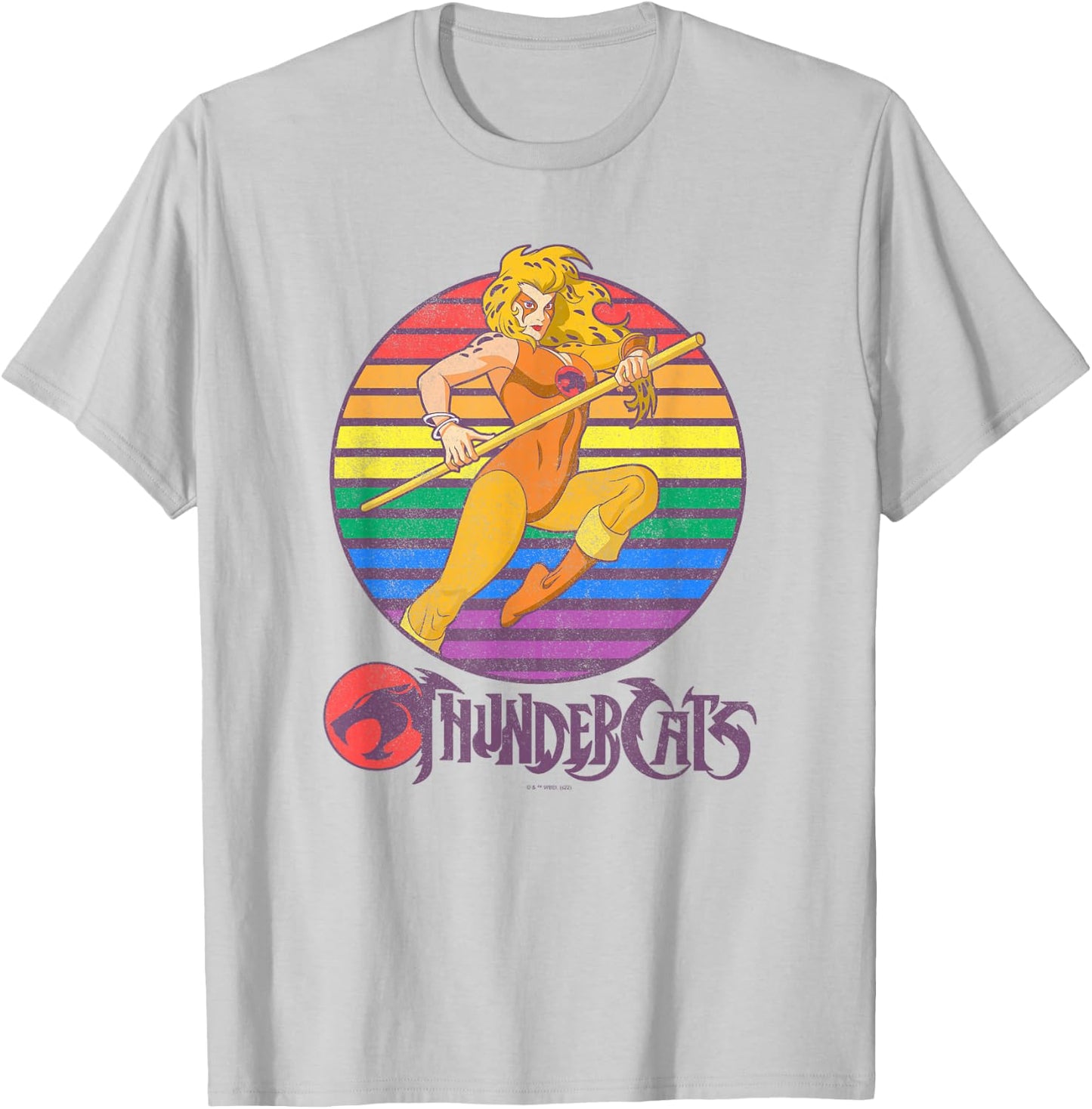 Thundercats Cheetara Rainbow Sunset Poster T-Shirt - T-Shirt | Ash