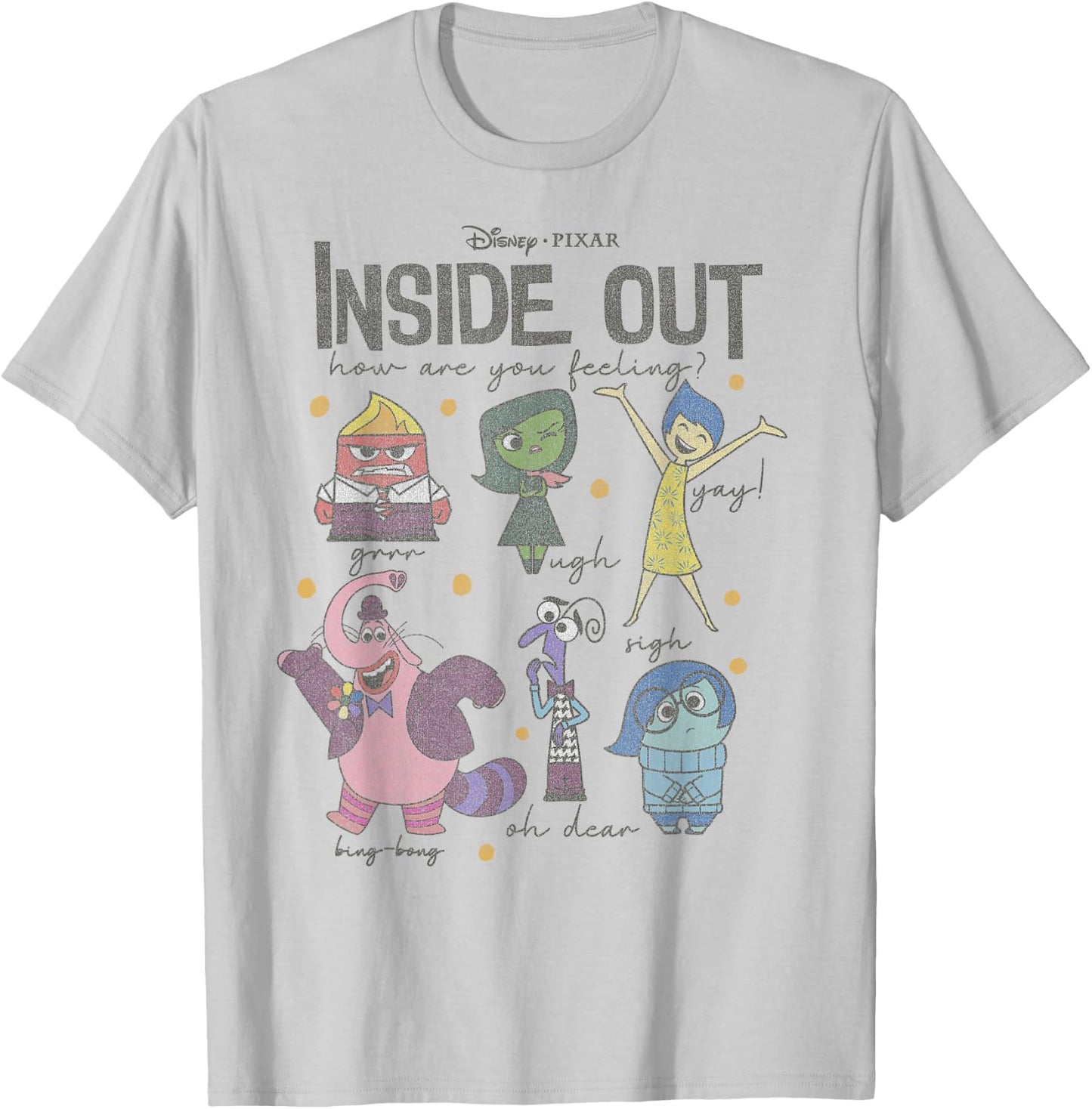 Disney Pixar Inside Out How are You Feeling Group Shot T-Shirt - T-Shirt | Ash