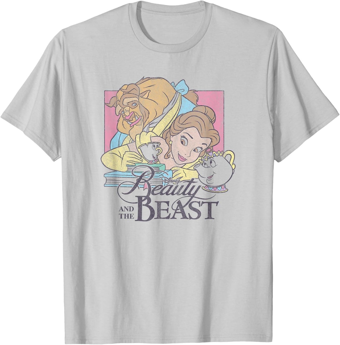Disney Beauty And The Beast Vintage Group Logo Poster T-Shirt - T-Shirt | Ash