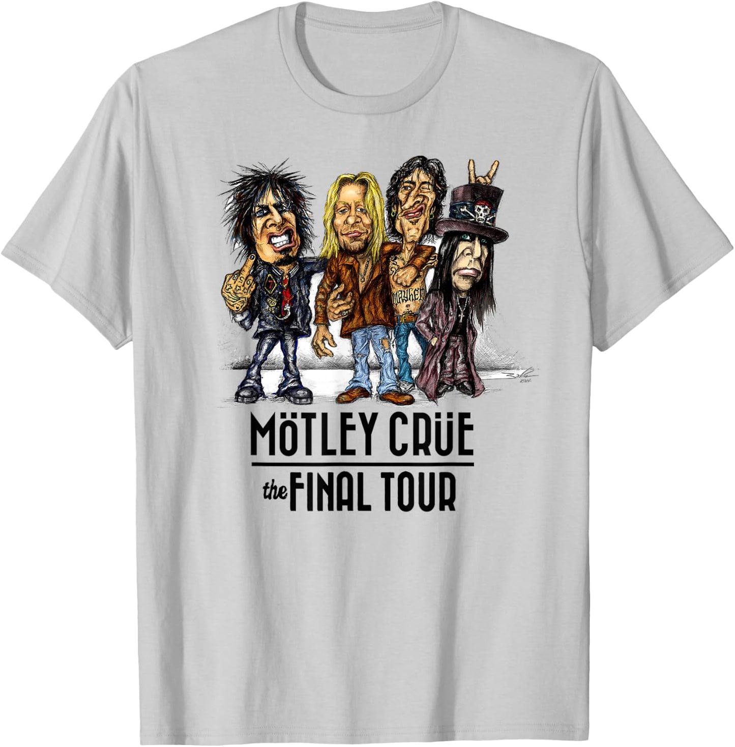 Mötley Crüe – The Final Tour Caricature T-Shirt - T-Shirt | Ash