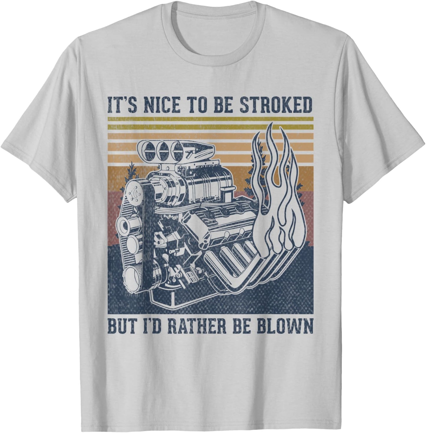 It's Nice To Be Stroked But I'd Rather Be Blown funny block T-Shirt - T-Shirt | Ash