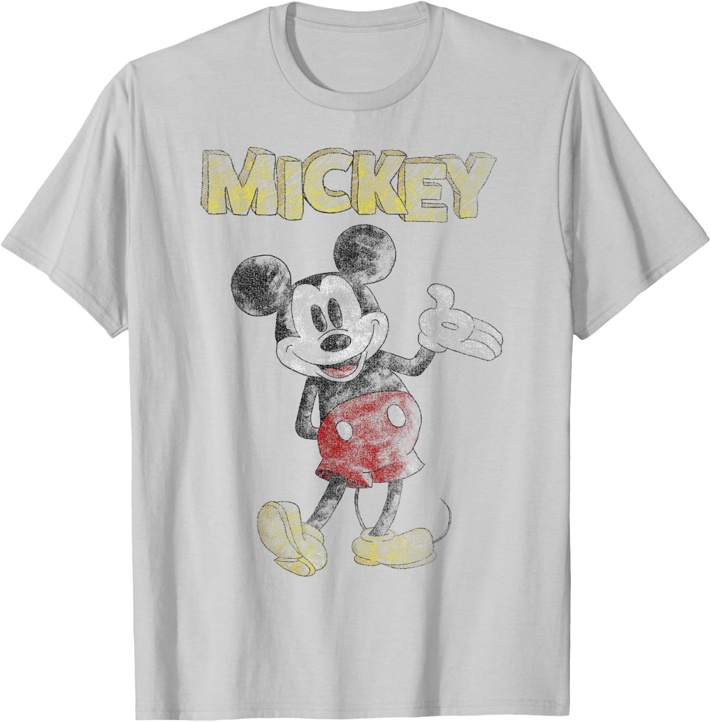 Disney Mickey And Friends Mickey Mouse Sketch Portrait T-Shirt - T-Shirt | Ash