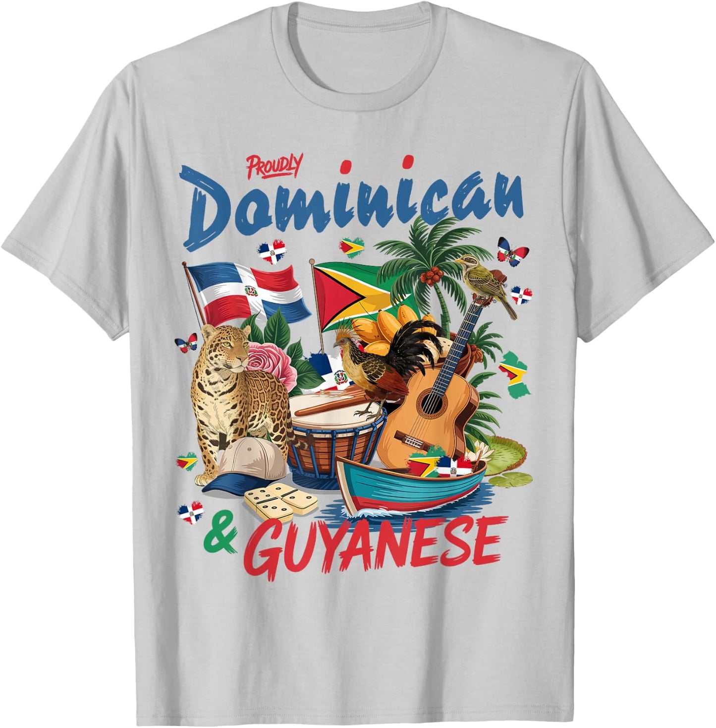 Guyana & Dominican Flag Culture Idea Guyanese T-Shirt - T-Shirt | Ash
