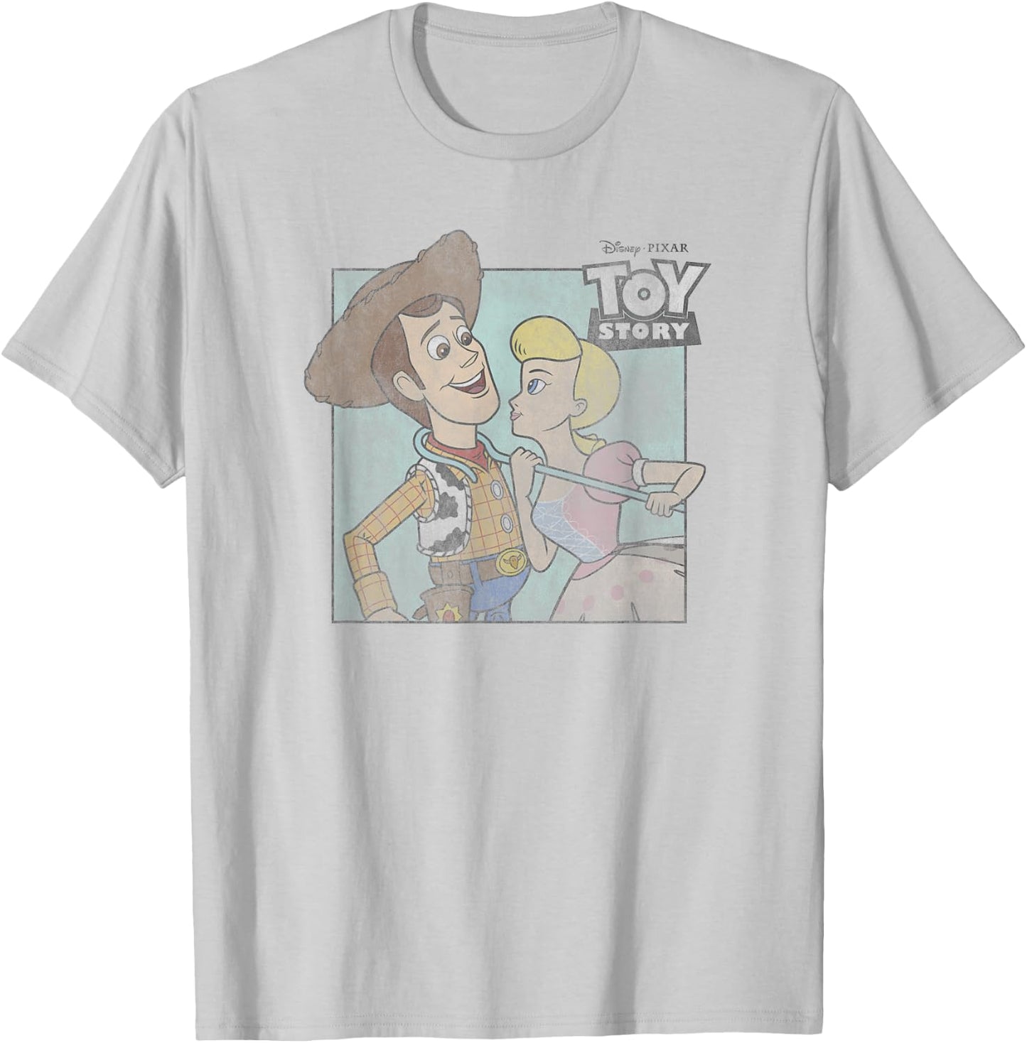 Disney Pixar Toy Story Woody & Bo Peep Retro Look T-Shirt - T-Shirt | Ash