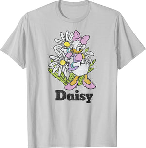 Disney Mickey And Friends Daisy Duck Floral Portrait T-Shirt - T-Shirt | Ash