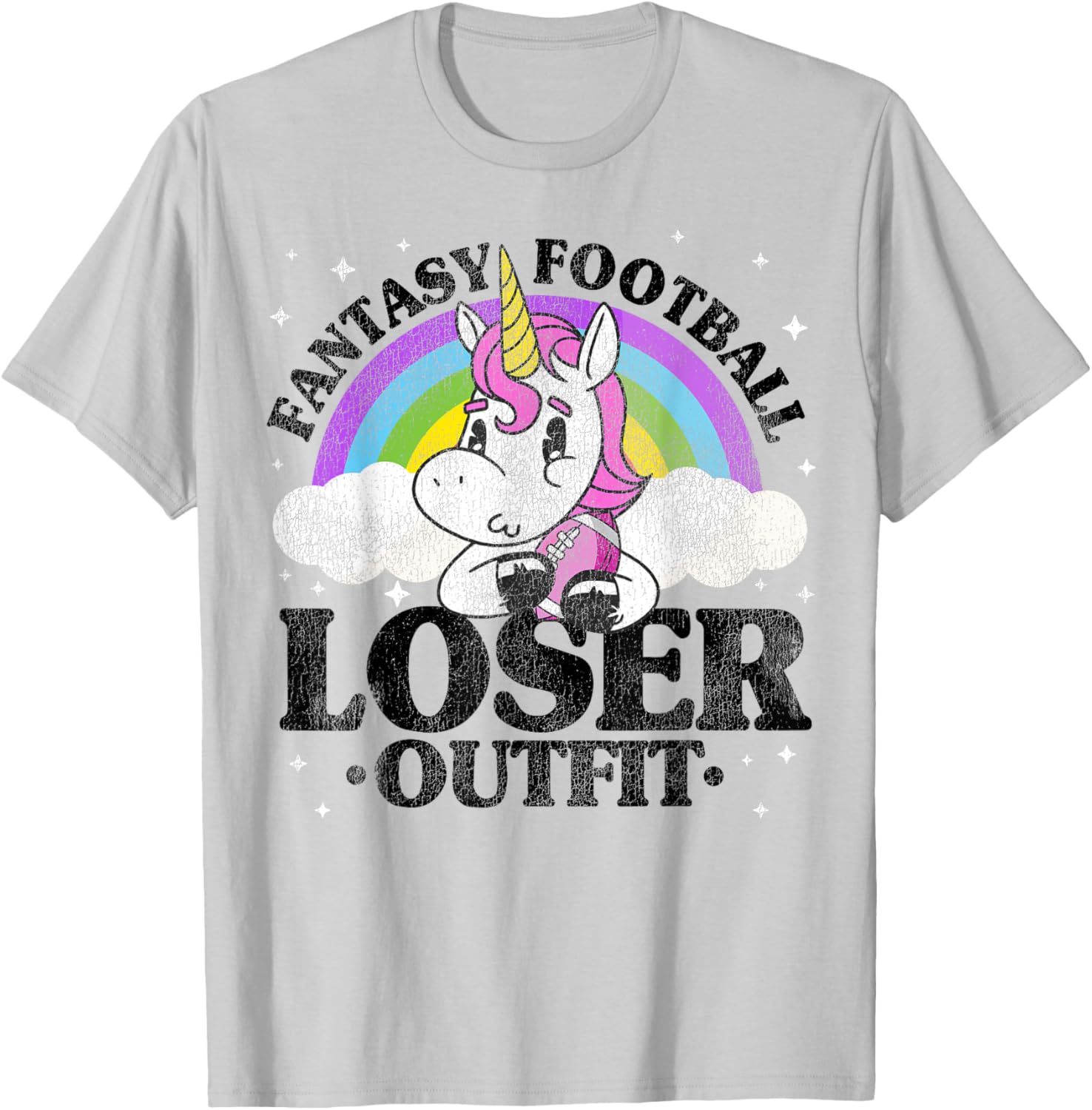 Fantasy Football Loser Outfit Season Unicorn Rainbow Men T-Shirt - T-Shirt | Ash