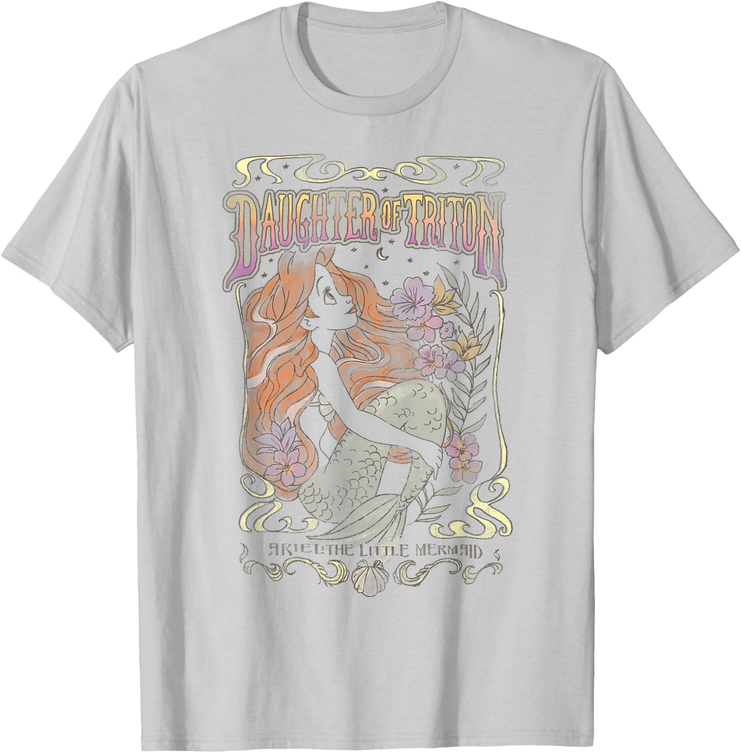 Disney The Little Mermaid Ariel Daughter Of Triton Poster T-Shirt - T-Shirt | Ash