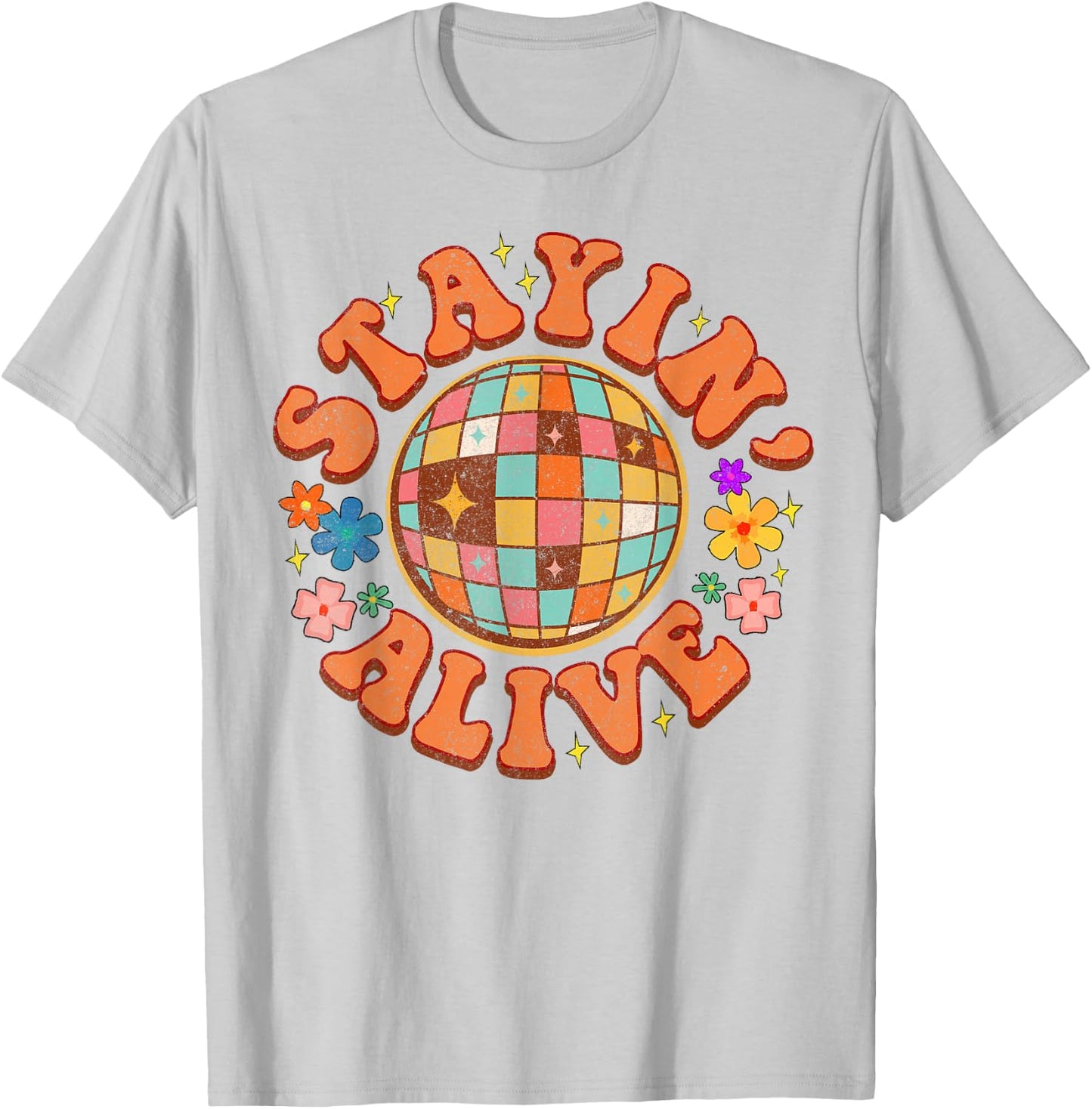 Stayin' Alive Bridesmaid Bride Babe Disco Bachelorette Party T-Shirt - T-Shirt | Ash
