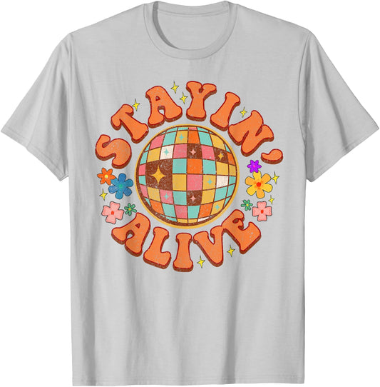 Stayin' Alive Bridesmaid Bride Babe Disco Bachelorette Party T-Shirt - T-Shirt | Ash