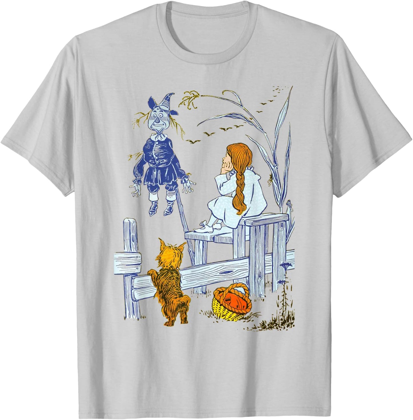 Land of OZ Book Vintage Scarecrow Toto Wizard of Oz Dorothy T-Shirt - T-Shirt | Ash
