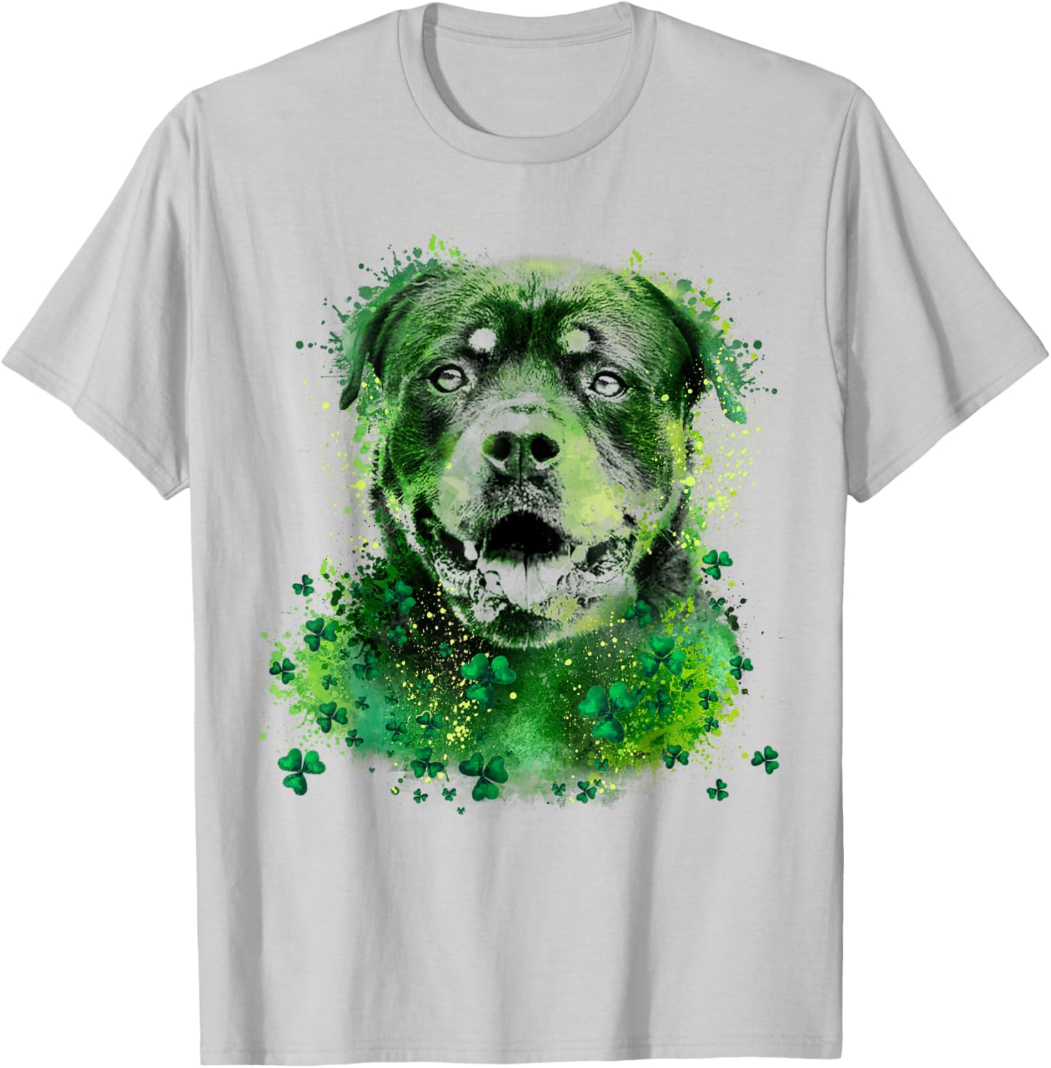 Irish Shamrock St Patrick's Day Rottweiler Cool T-Shirt - T-Shirt | Ash