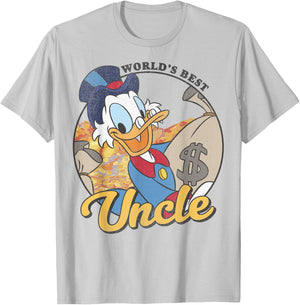 Disney DuckTales Scrooge McDuck World's Best Uncle T-Shirt - T-Shirt | Ash