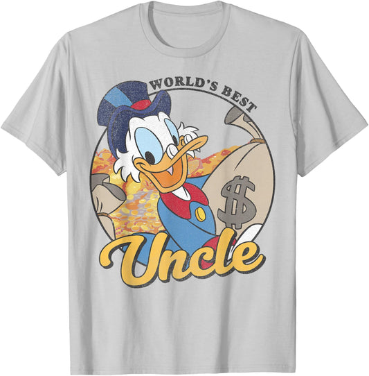 Disney DuckTales Scrooge McDuck World's Best Uncle T-Shirt - T-Shirt | Ash