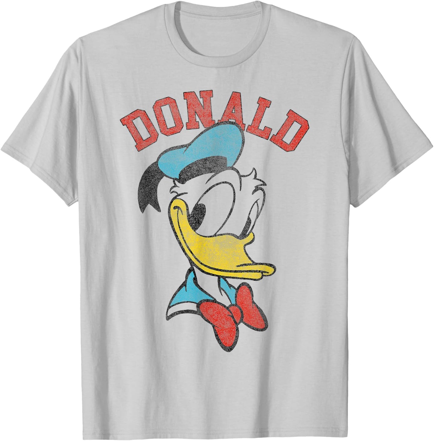 Disney Mickey And Friends Donald Duck Happy Big Face T-Shirt - T-Shirt | Ash