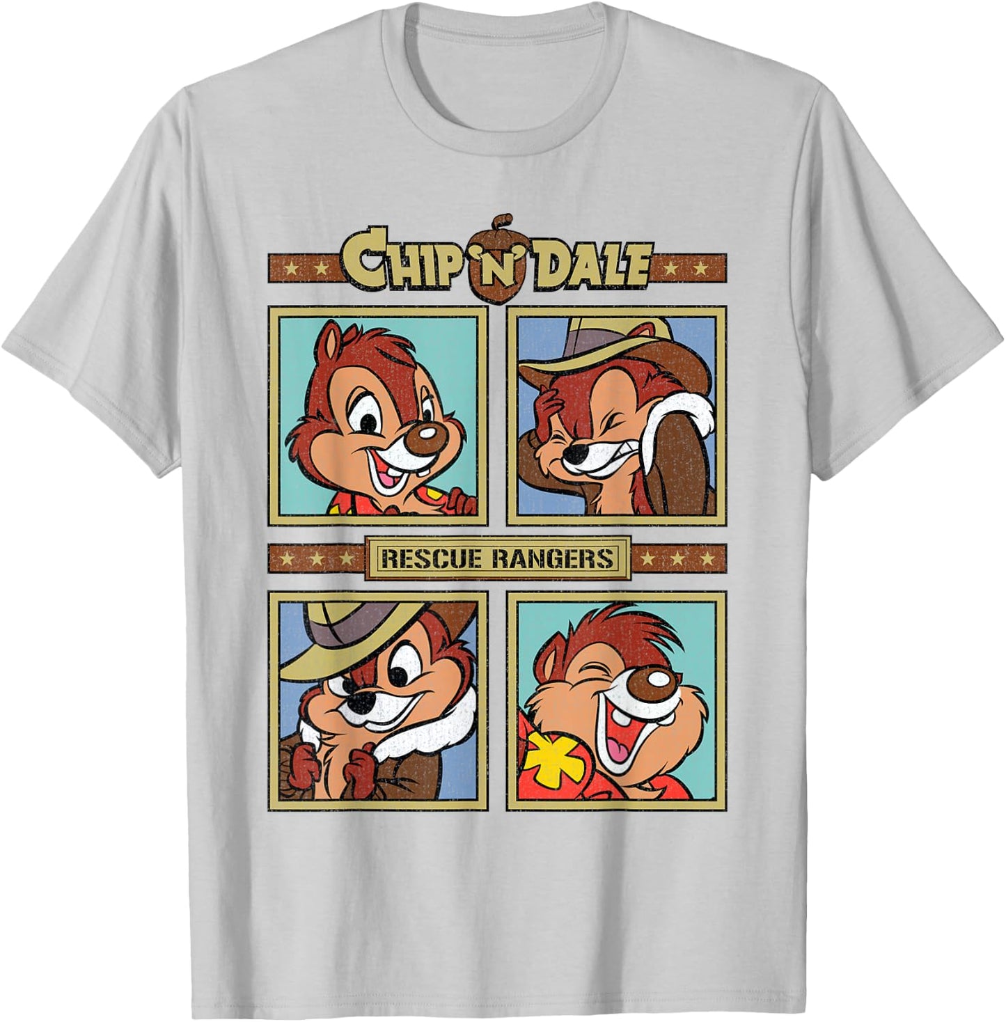 Chip 'N Dale Rescue Rangers - Squared T-Shirt - T-Shirt | Ash