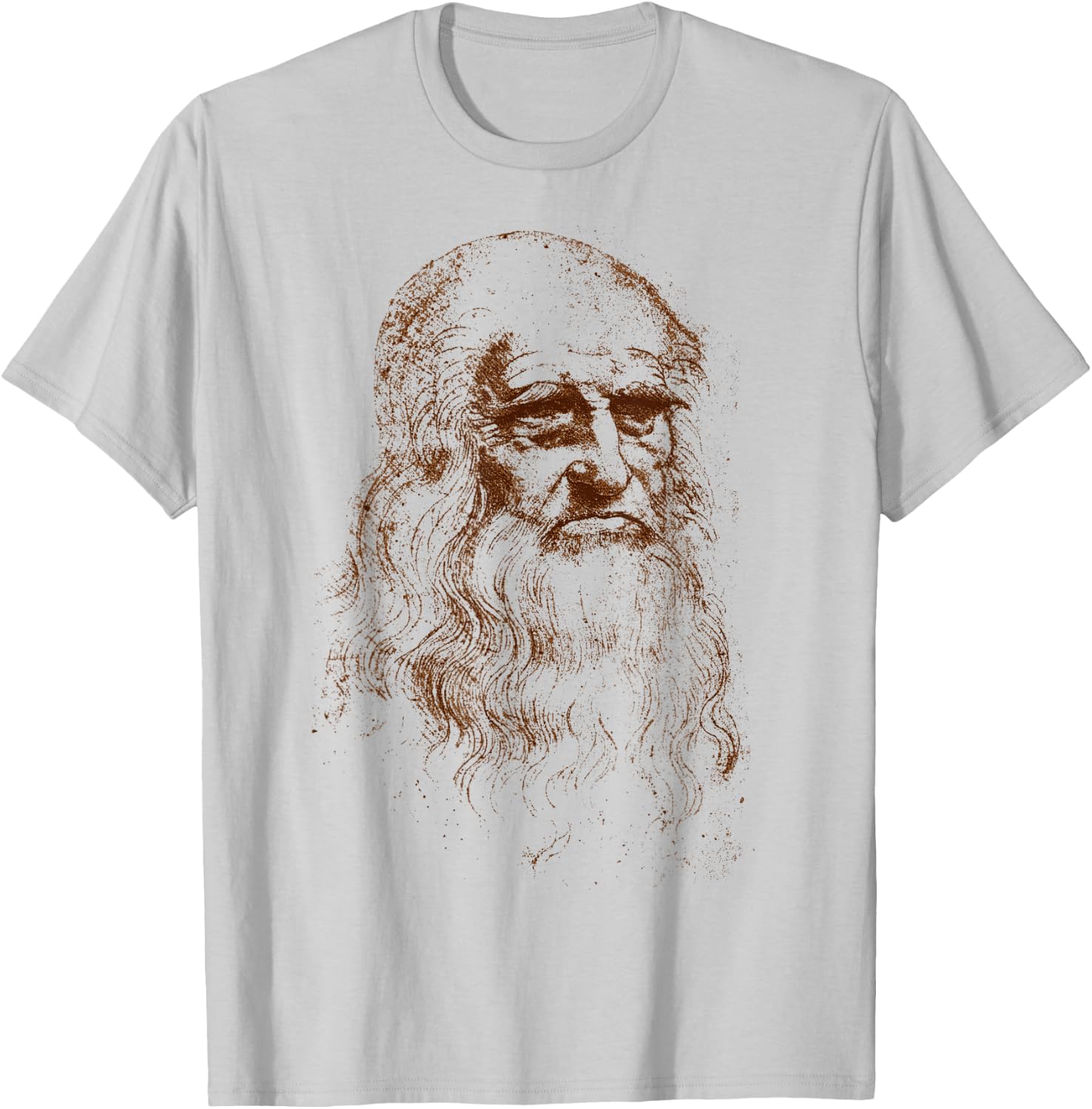 Leonardo da Vinci Portrait Author of The Vitruvian Man T-Shirt - T-Shirt | Ash